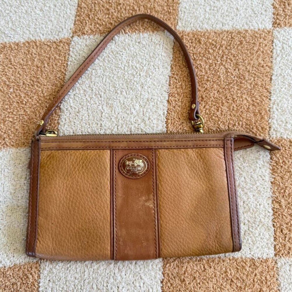 COACH BROWN LEATHER CARD HOLDER WALLET